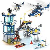 Xiangyi City Police Station STEM Building Sets Compatible with Legos Military Helicopter Airplane Boats Ship Swat Team Building Kit for Kids 910 PCS Best Gift for 6-10 Boys