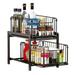 Sensch Under Sink Organizers 2-Tier Spice Rack Cabinet Organizer with Sliding Baskets Pull-Out Rack for kitchen