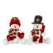 Gerson Set of 2 12 in H Holiday Soft Sculpture Sitting Snowman w/Hat & Scarf