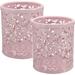 Set of 2 pencil pots with hollow floral pattern Rose