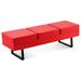 MOWENTA Waiting Room Chairs Heavy Duty Office Guest Reception Bench Faux Leather Upholstered Lobby Chairs for Salon Conference Room 7008 (Red)