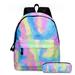 Apmemiss Mothers Day Gifts Clearance Tie-Dyed School Bag Preschool Backpack High-Capacity Travelling Bag with Pencil Bag for Boys and Girls Lightweight Clearance Sales