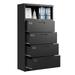 File Cabinets for Home Office 4 Drawer Metal Lateral Filing Cabinets with Lock Hanging Files Letter/Legal/F4/A4 Size (Black)
