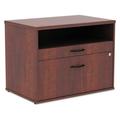 MOWENTA Open Office Desk Series 29.5 in. x19.13 in. x 22.88 in. 2-Drawer 1 Shelf Pencil/File Legal/Letter Low File Cabinet Credenza - Cherry