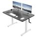 MOWENTA Manual Height Adjustable x 30 inch Stand Up Desk Black Solid One-Piece Table Top White Frame Standing Workstation with Hand Crank DESK-KIT-CW5B