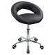 MOWENTA Low Back Swivel Rolling Stool Height Adjustable Modern Semi-Circular Seat Office Computer Desk Chair with Wheels (Black)