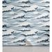 s Peel & Stick Wallpaper For Home Abstract Pattern Of Cartoon Design Ocean Repetition Self-Adhesive Living Room Kitchen Accent 13 X 36 Blue Grey Slate Blue