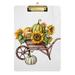 ALAZA Fall Thanksgiving Pumpkin Sunflower Autumn Clipboards for Kids Student Women Men Letter Size Plastic Low Profile Clip 9 x 12.5 in Silver Clip