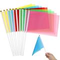 50pcs Solid Color Square Flag Handheld Mini Flag Party Supplies Party Celebration (10pcs Rosy 10pcs Green 10pcs Red 10pcs Yellow 10pcs Blue)