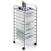 MOWENTA 10-Drawer Rolling Storage Cart Utility Mobile Trolley with Removable Drawers & Universal Casters & 2 Brakes Versatile Flexible Drawer Organizer Cart for Home Office (Clear)