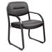 350 Lbs Weight Limit Reception Room Executive Black Vinyl Guest Chair with Padded Seat Back Sled Base-Comfortable Seating for Visitors