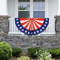 Takeoutsome American Pleated Fan Flag USA American Bunting Decoration Print Patriotic Stars