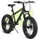20 Inch Wheels Mountain Bike for Kids Ages 8-12 Year Old 4 Wide Fat Tire Snow Mountain Bike with 7 Speed Dual-Disc Brake Steel Frame Bicycles for Teenager Boys Girls Black & Green