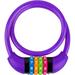 Bike Lock Cable Bicycle Cable Lock with 4 Digit Combination & Large Lock Head Resettable Kids Bike Cable Lock 2 Ft x âˆ…1/2 IN Lock for Bike Scooter Skateboard motorcycle E Bike (Purple)