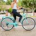 26 Women Bike Modern 7 Speed Steel Bicycle Frame Adult City Commuter Bike for Women Men Seniors Road Seaside Green