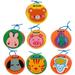 Toddler Wooden Toys Castanet Flapper 7 Pcs Round Animal Castanets Music Musical Instruments Percussion Child Baby