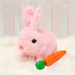 Bunny Toys Interactive Electronic Pet Toys Bunnies Can Walk and Talk Easter Plush Stuffed Bunny Toy Walking Rabbit Educational Toys for Kids Interactive Bunny Toys (Pink)