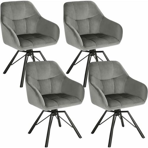 Chaise Pivotante à 360°, Lot de 4, Chaise Salle à Manger Scandinave, Fauteuil de Cuisine en