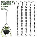 Dznils 10 Pcs Replacement Hanging Chains Garden Plant Hanger Chains 9.5 Steel Hanging Basket Chain with Hook Clip for Bird Feeders Wind Chimes Lanterns Planters Decor