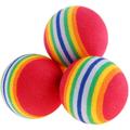 3 Pièces，（35mm） iridescent Couleurs Chat Rainbow Jouet Balles Doux Mousse Chat Jouet Interactif,