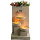 Fontaine d'eau extérieure avec jardinière de 29,13 pouces avec lumières led, naturelle Teamson Home