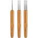 Zhuge Dreadlocks Crochet Hooks for Hair 3Pcs/Set (1 Hook+2 Hooks+3 Hooks) Bamboo Handle Locs Crochet Needle Steel Crochet Hook Lock for Braid Craft 1.0mm