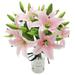 8 Pcs Artificial Tiger Lily Real Touch Fake Easter Lily Flowers for Wedding Home Party Easter Decoration Plastic Lily Faux Flowers (Light Pink 8)