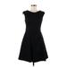 Zara Basic Casual Dress - A-Line Scoop Neck Sleeveless: Black Solid Dresses - Women's Size Medium