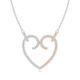 Diamond Heart-Shaped Necklace in Two Tone