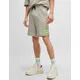 Men's HUGO Diz222 Mens Cotton Terry Shorts with Logo Label - Light Pastel Grey - Size: 37/36/32