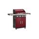 Rexon MCS Cook 4.1 Burner Gas BBQ With Recessed Side Burner - Red