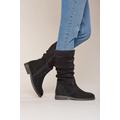 'Glacier Suede 2' Ladies Ruched Suede Boots