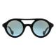 Round Black Blue Mirror Sunglasses