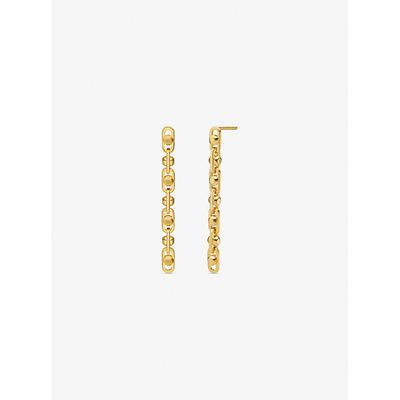 Michael Kors Astor Precious Metal-Plated Sterling Silver Link Drop Earrings Gold One Size