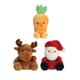 Cheerful Carrot, Santa Claus & Reindeer Soft Toy Set