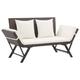 Garden Bench with Cushions Brown 176 cm Poly Rattan