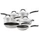 Pan Set with Glass Lids Dishwasher Safe Kitchen Cookware - Pack of 6