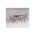 Abbey Extendable Dining Set with 4 Aurora Chairs in Grey 106cm-136cm