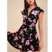 Free People Dresses | Free People Alora Black Floral Print Mini Dress Women’s Size 0 | Color: Black/Pink | Size: 0