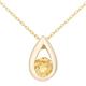 9ct Gold Round 22pts Citrine Teardrop Pendant Necklace 18 inch - PP0AXL1715YCT