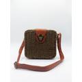 Woven Straw Cross Body Bag with PU Leather Clasp