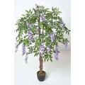 Lilac Artificial Wisteria Tree with Twisted Real Wood Trunk, 5 Ft
