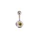 Steel Multicolour Crystal Flowers Disco Ball Banana Belly Bar - GBB32