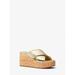 Michael Kors Shoes | Michael Michael Kors Cary Metallic Leather Wedge Sandal 6.5 Pale Gold New | Color: Gold | Size: 6.5