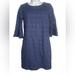 J. Crew Dresses | J Crew Size Xs Navy Blue Eyelet Cute Casual Dress With Long Sleeves | Color: Blue | Size: Xs