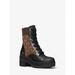 Michael Kors Shoes | Michael Michael Kors Brea Leather And Logo Jacquard Combat Boot 11 Blk/Brown New | Color: Black | Size: 11