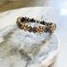 J. Crew Jewelry | J. Crew Crystal Stretch Bracelet Dark Gray Gold Toned Metal Ornate Glam | Color: Gold/Gray | Size: Os