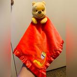 Disney Toys | Disney Baby Winnie The Pooh Lovey Security Blanket Red Hunny Honey Satin Trim | Color: Red | Size: Osbb