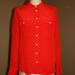 J. Crew Tops | J.Crew Long Sleeve Bright Red Silk Shirt Top Patch Pockets - 8p Medium | Color: Red | Size: 8p