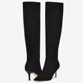 Nine West Shoes | Nwt Nine West Myfin Suede Knee High Boot 6.5 Black Pointed Toe Heeled Stiletto | Color: Black | Size: 6.5